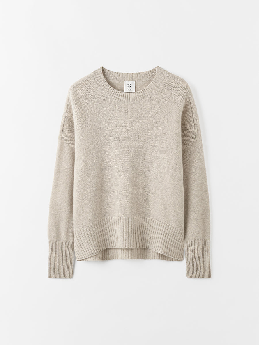 Mica Crewneck Sweater Taupe Tadaima