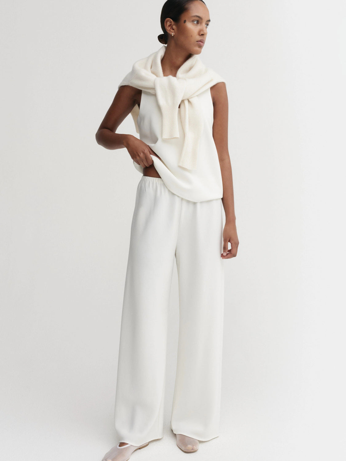 Bea Crepe Pants - Cream
