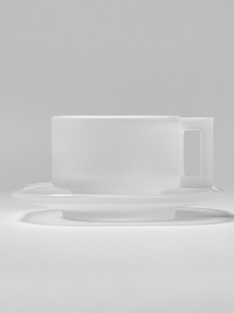 Cup & Saucer designed by Joe Colombo - Frosted