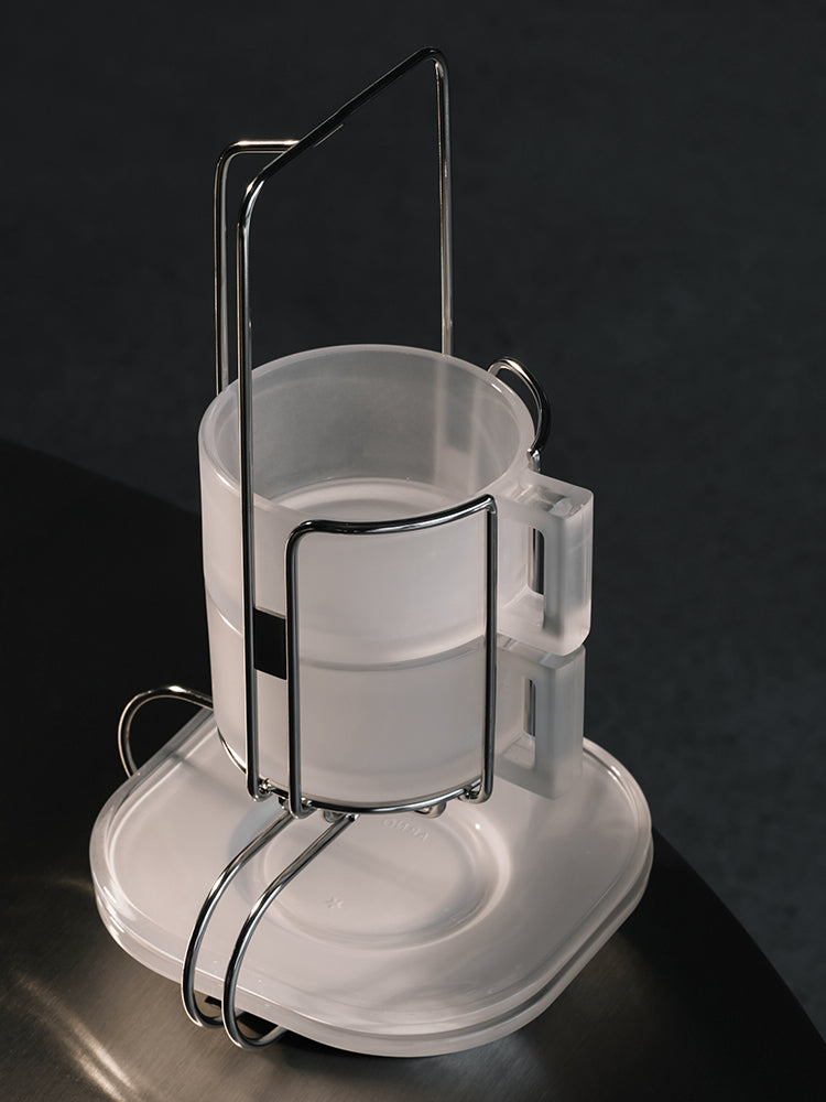 Cup & Saucer designed by Joe Colombo - Frosted