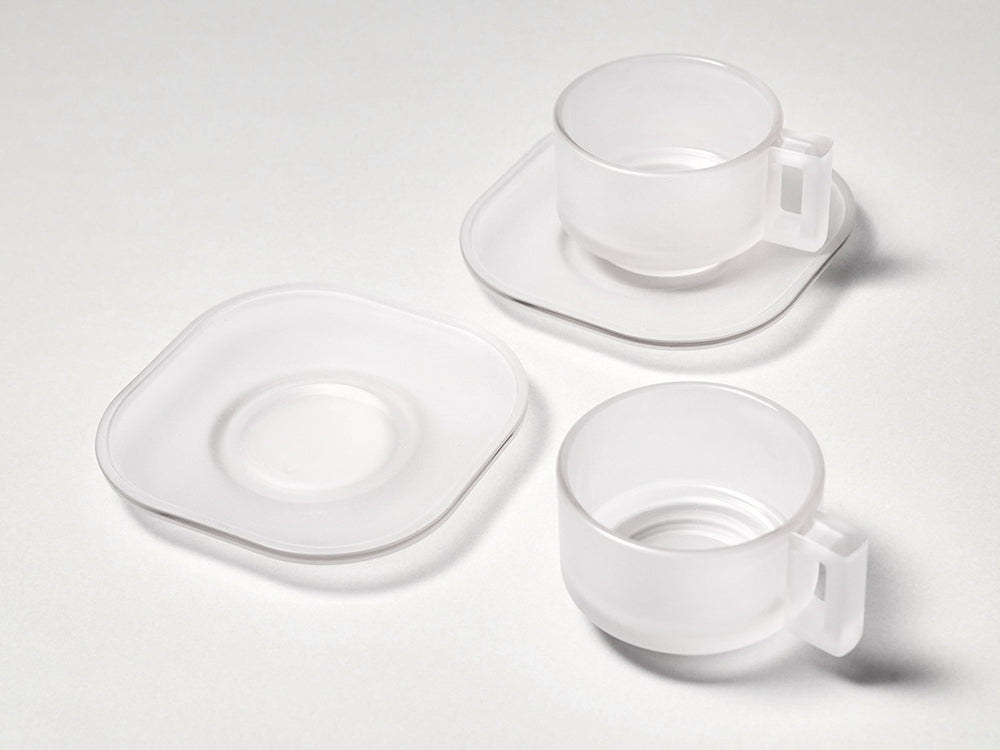 Cup & Saucer designed by Joe Colombo - Frosted