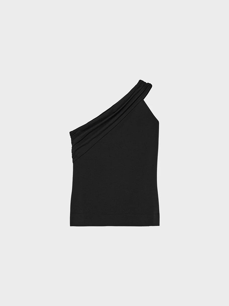 0057 One-Shoulder Draperet T-shirt