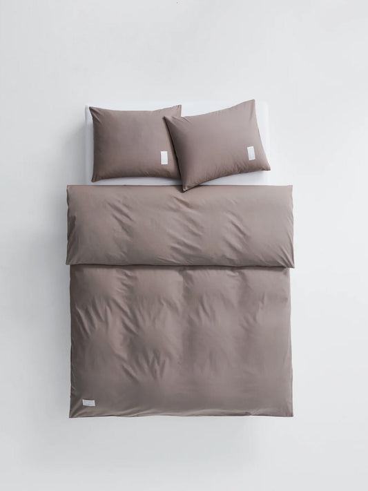 Pure Poplin Duvet Cover Single – Mud