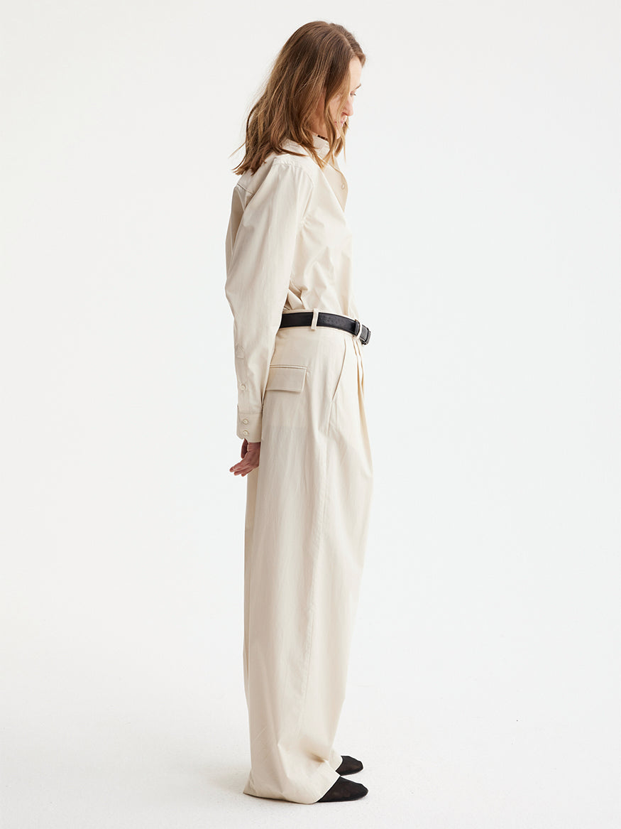 Wide Leg Plisseret Chino
