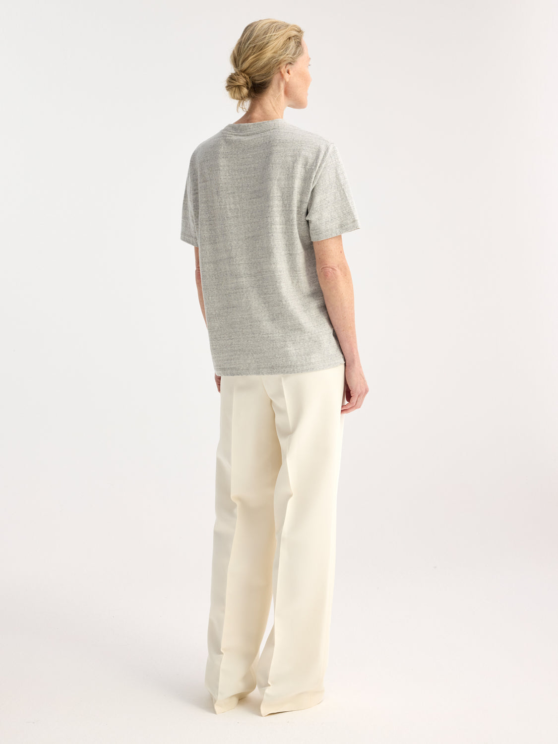 Japansk Mouliné Jersey T-Shirt | Lysegrå Melange