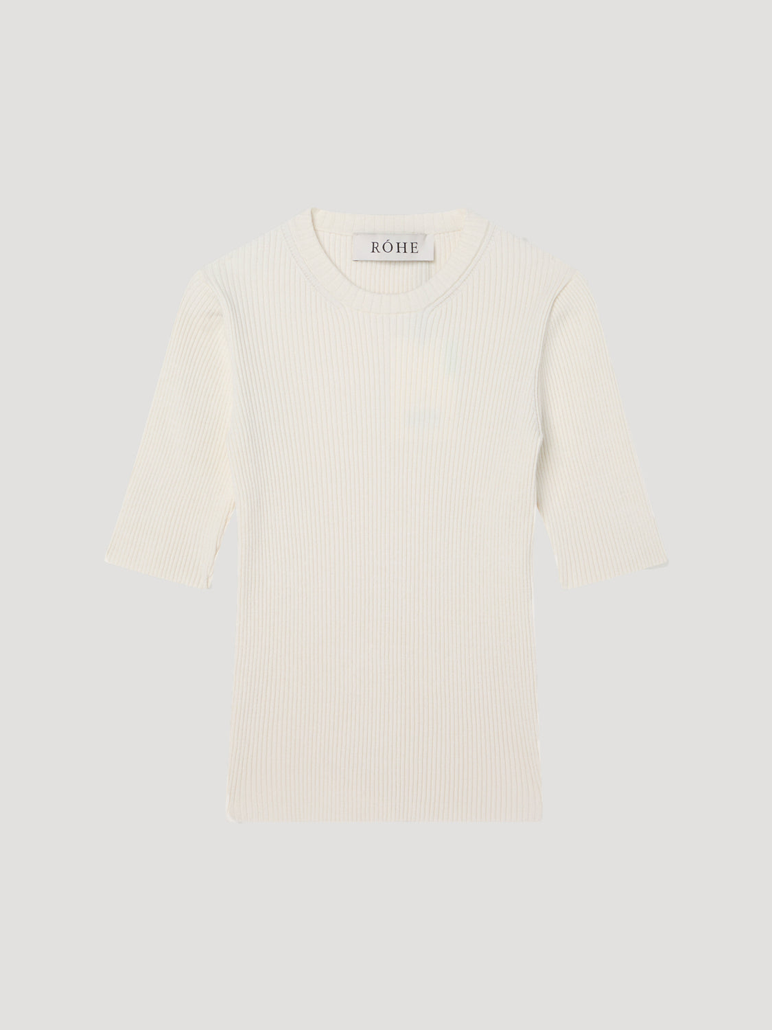 Ribstrikket Top | Råhvid