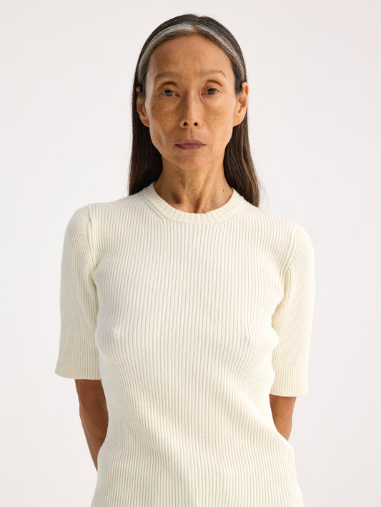 Rib Knitted Top | Off White