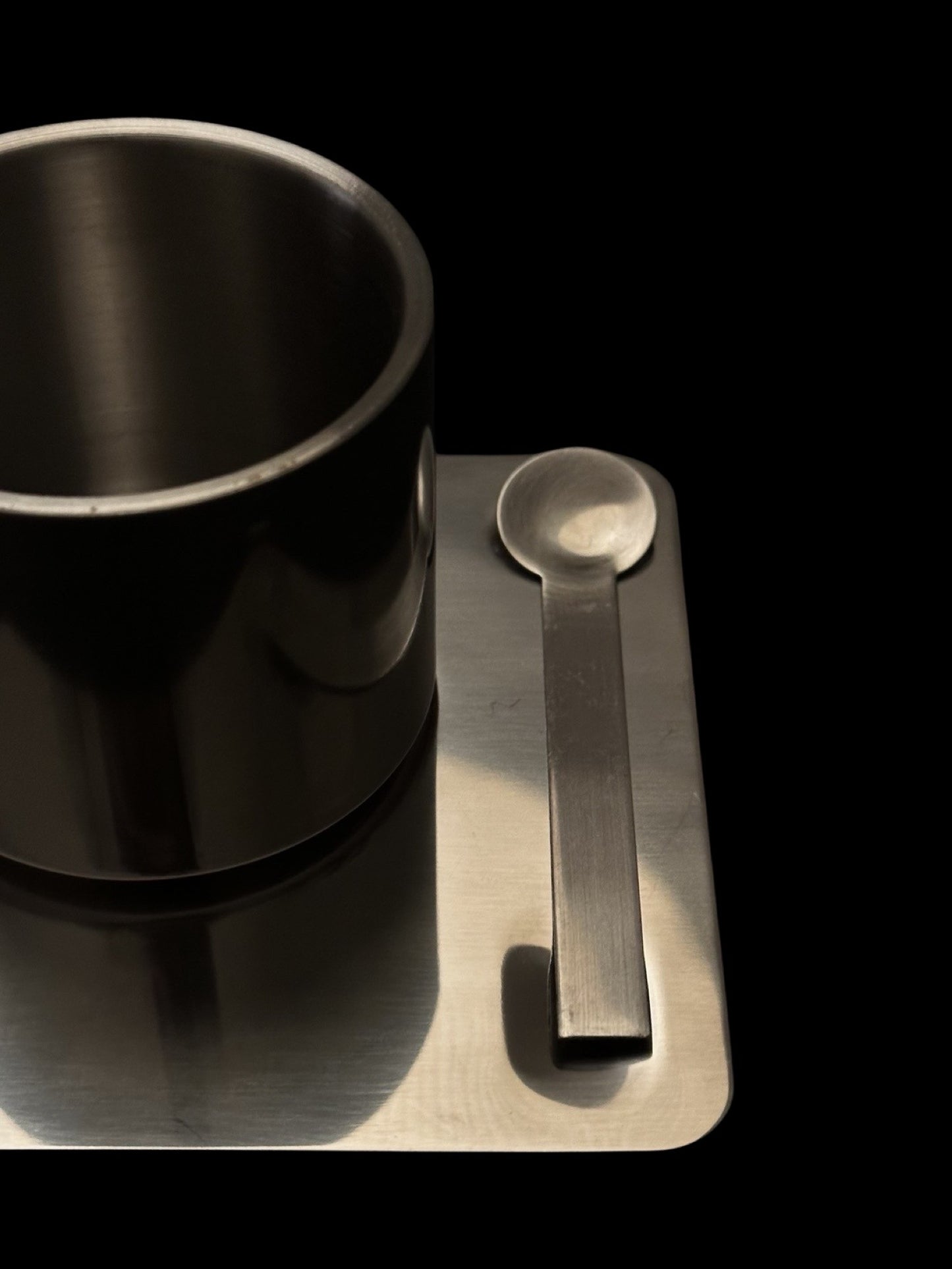 Steel Coffee Cup & Saucer