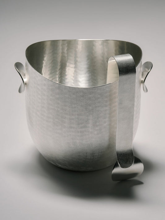 Velvet Ice Bucket & Tongs – Silver-Plated