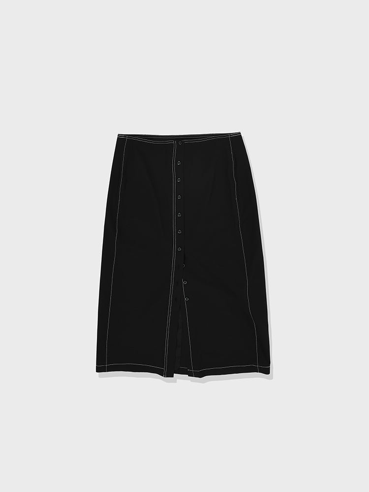 H-Line Button Skirt