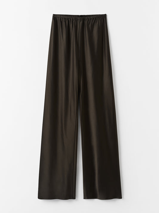 Bias Satin Trousers - Chocolate