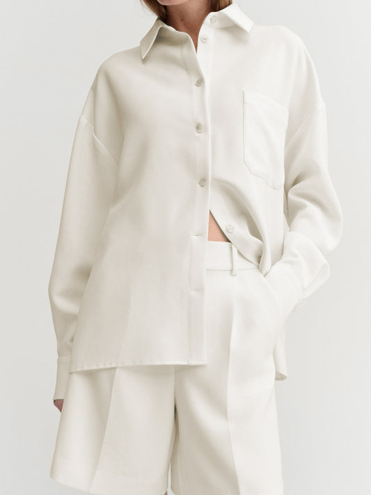 Finn Crepe Skjorte - Creme