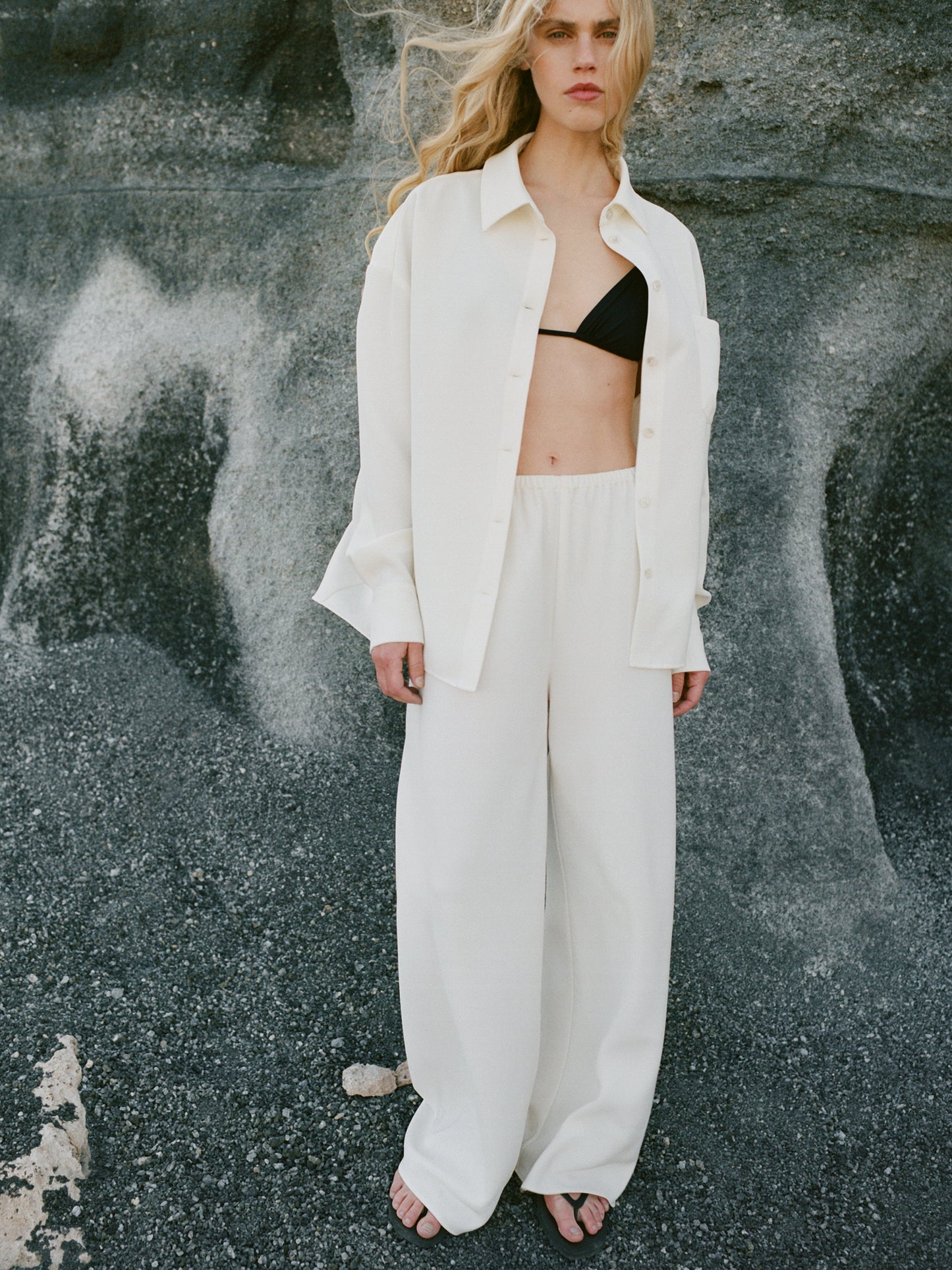 Bea Crepe Pants - Cream