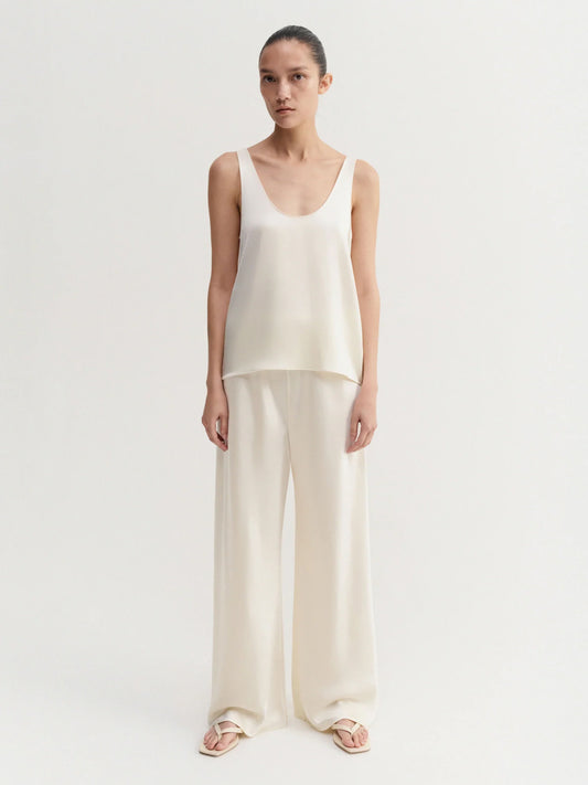 Bias Satin Trousers - Vanilla