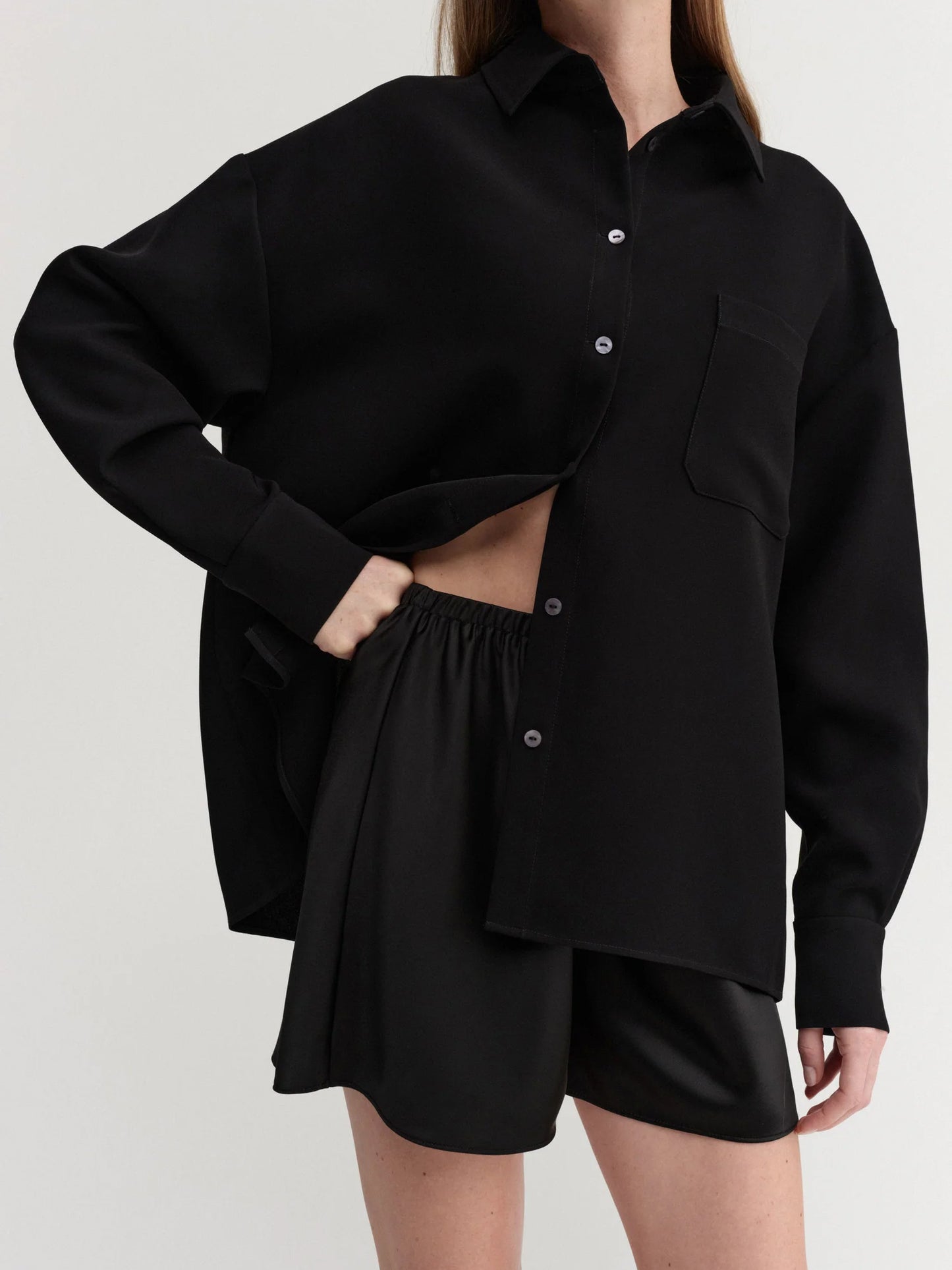 Bim Satin Shorts - Sort