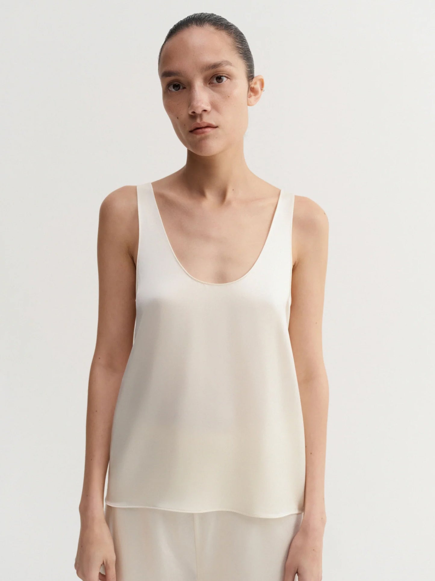 Romy Satin Top - Vanilla