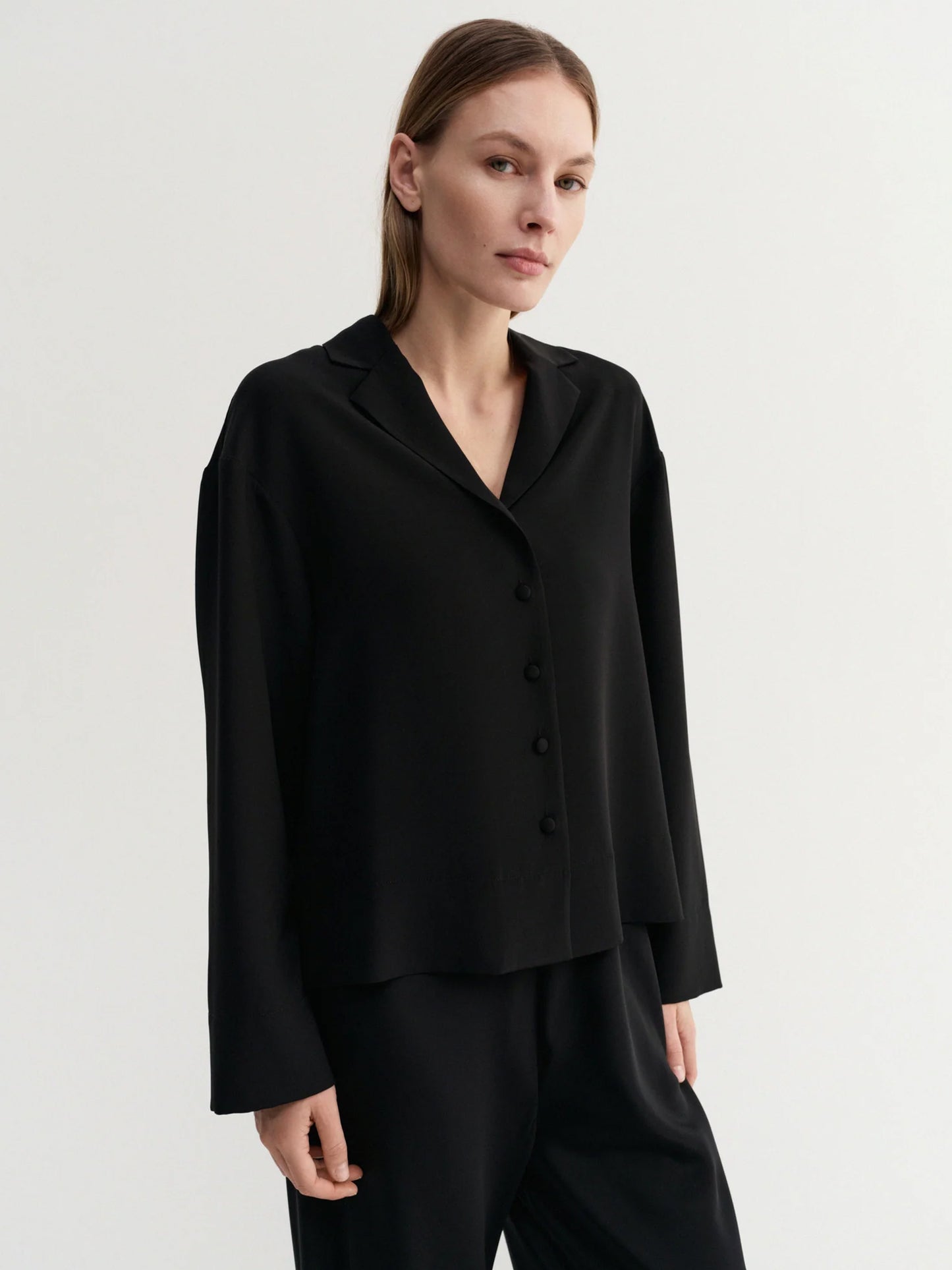 Leila Silk Shirt - Black