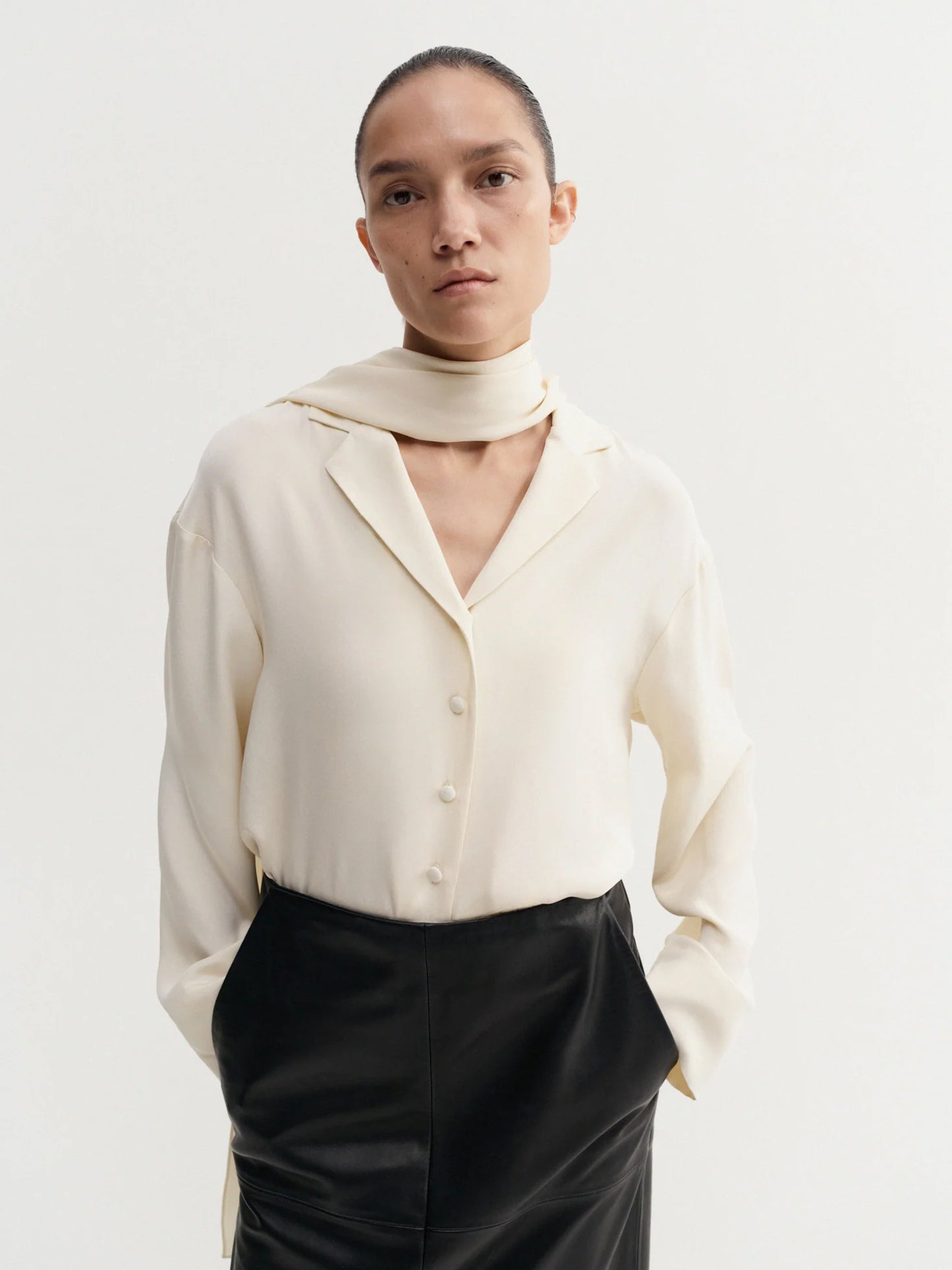 Leila Silk Shirt - Vanilla