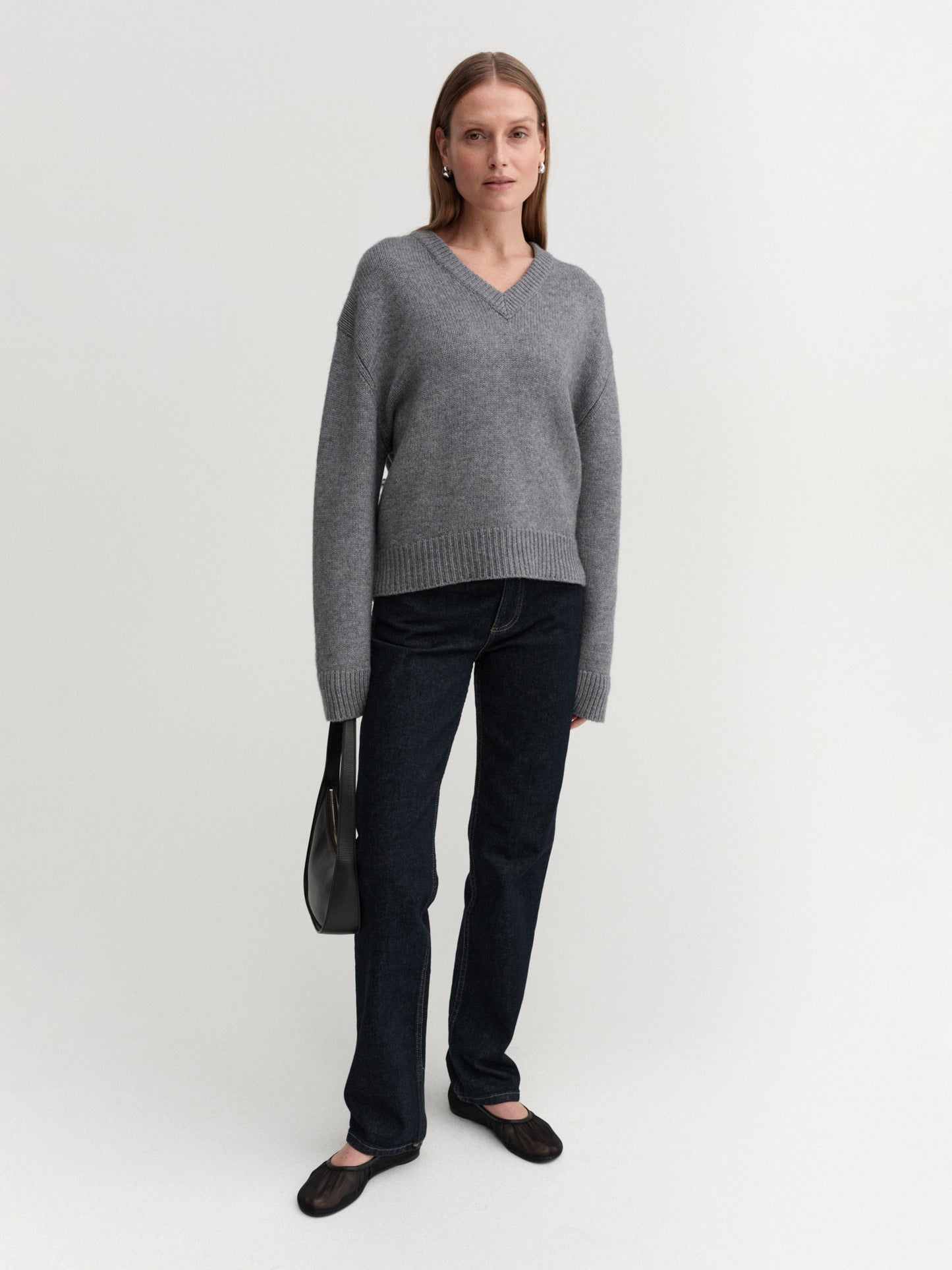 Yara V-hals Sweater - Grå