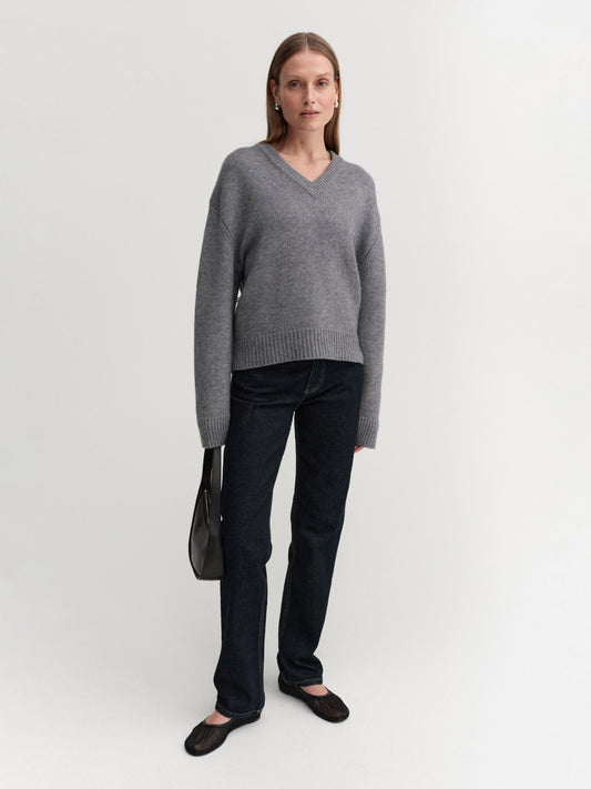 Yara V-hals Sweater - Grå