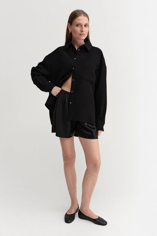 Bim Satin Shorts - Black