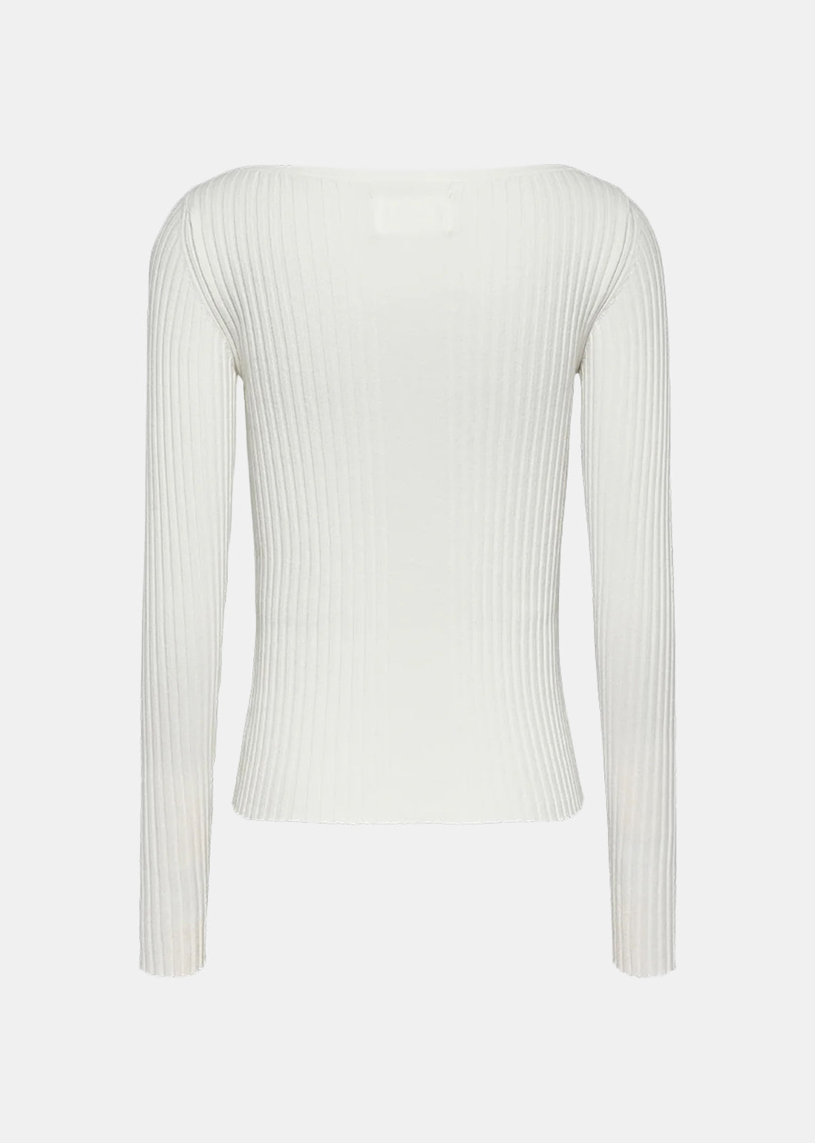 0202 Viscose V-neck Fitted Top - White