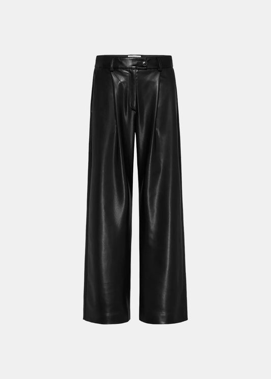 0197 Leather look wide leg pants