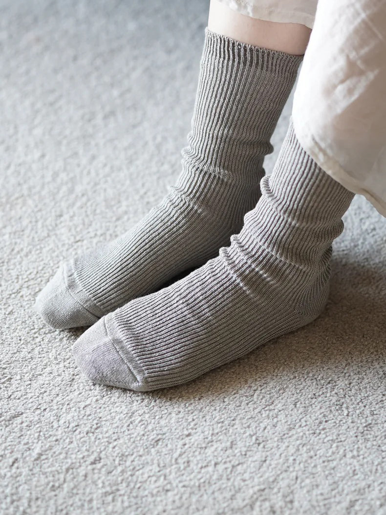 Linen Ribbed Socks