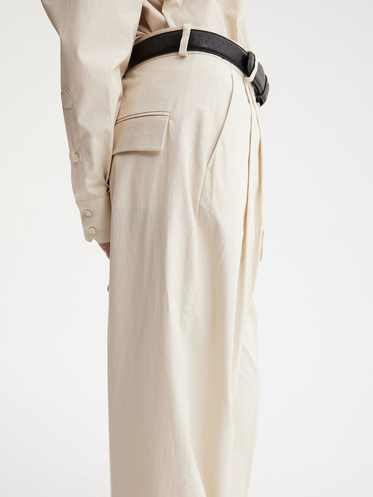 Wide Leg Pleated Chino - Coming Soon