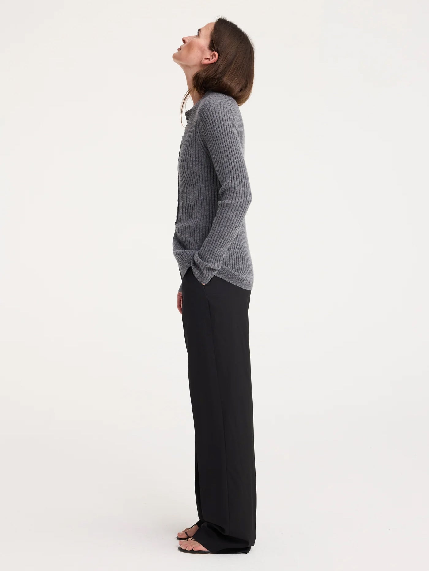 Langærmet Rib-Cardigan