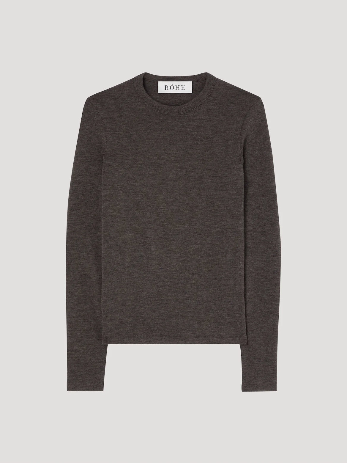 Fine Wool Crewneck - Brown Melange