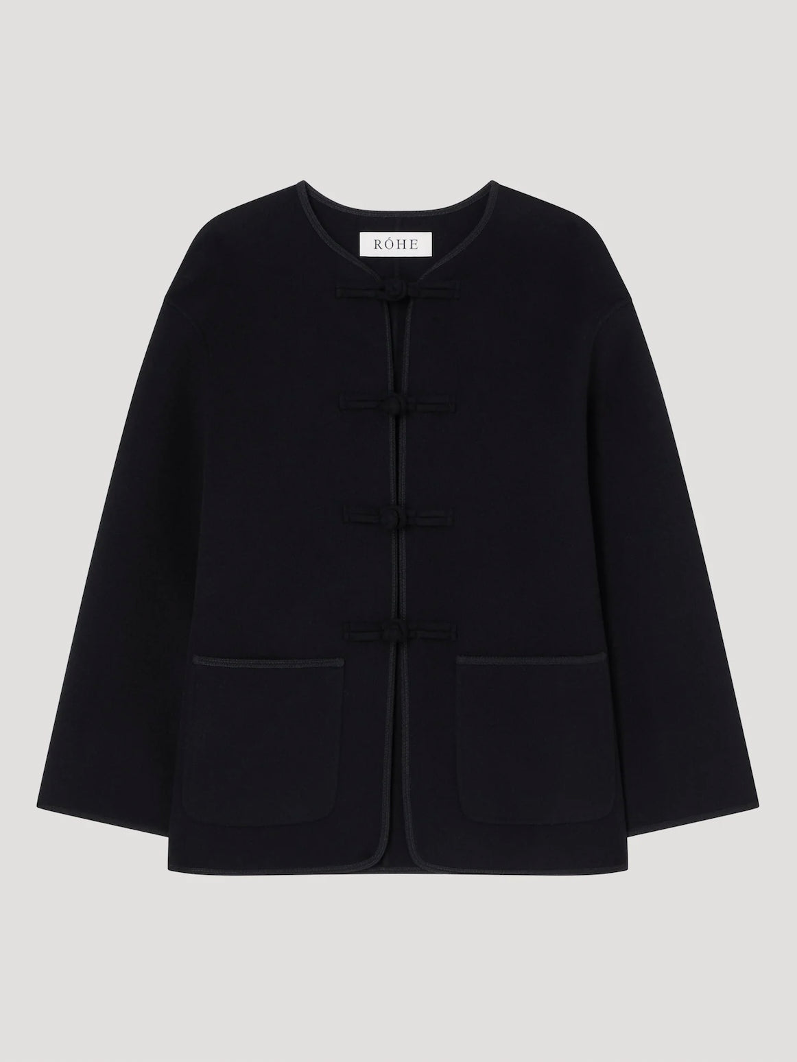 Mandarin Closure Jacket - Black