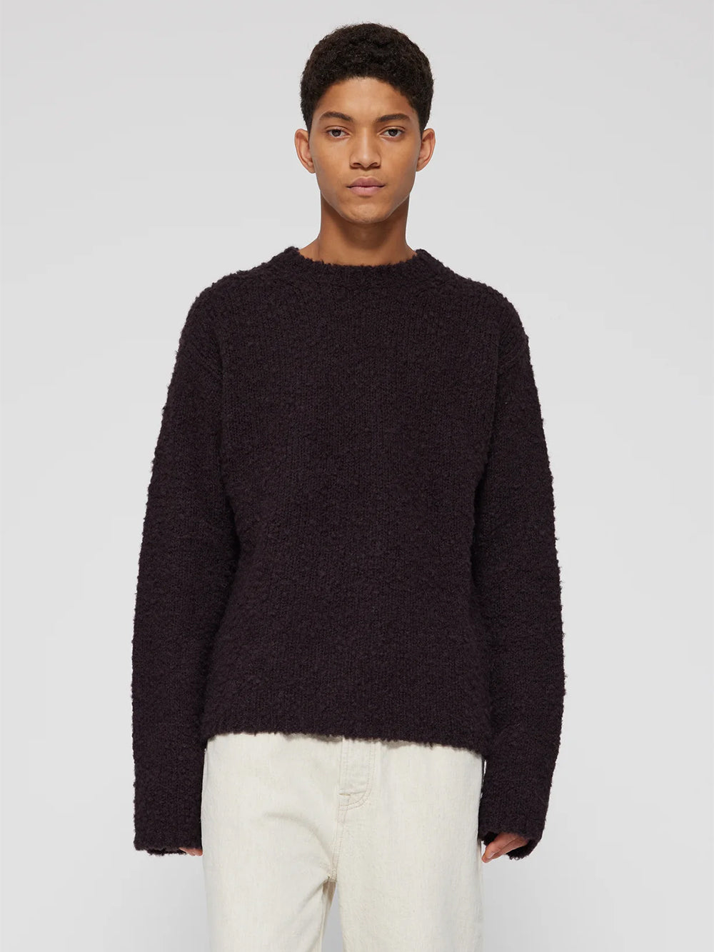 Bouclé Wool Crewneck Sweater