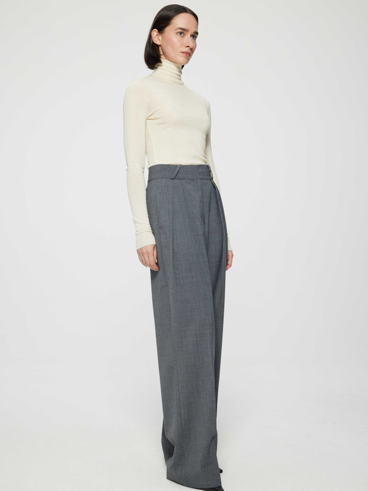 Wide Leg Tailored Trousers