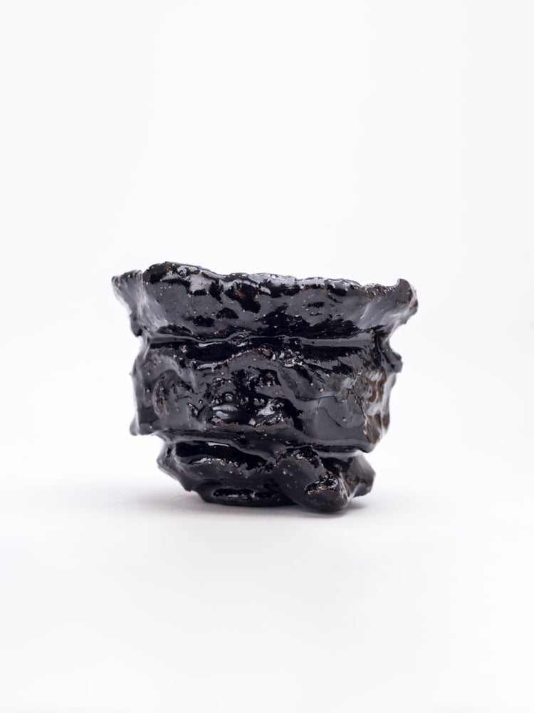 Chawan 02, Black Raku Fired Bowl