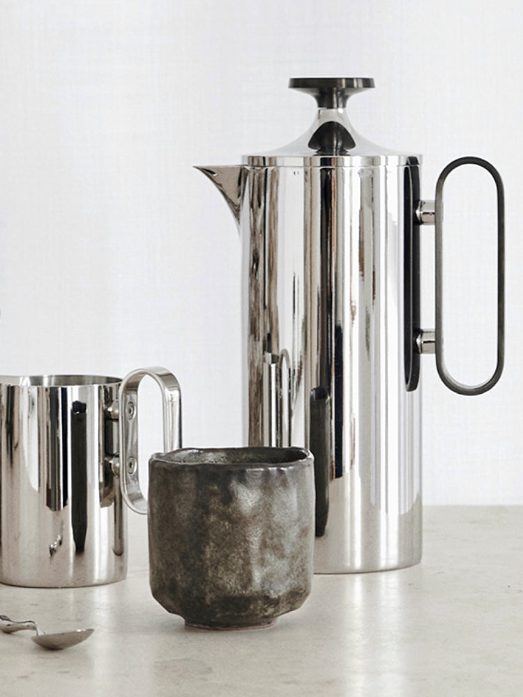 Cafetière 8 Cup, Grey Metallic Handle